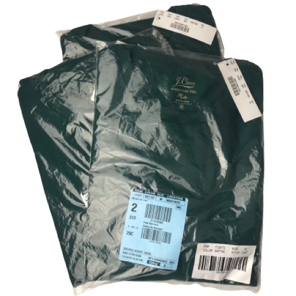 J.CREW Essential Tee Crewneck Short Sleeve Green T-Shirt Jersey Cotton - Picture 3 of 6